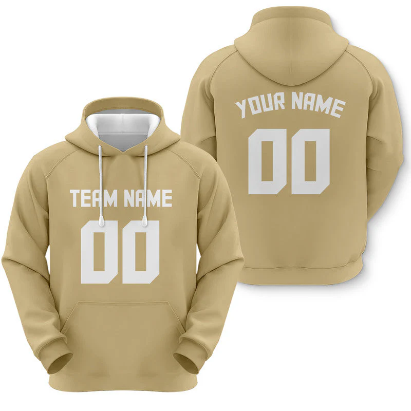 Custom Gold White Sports Pullover  Sweatshirt Football Hoodie1