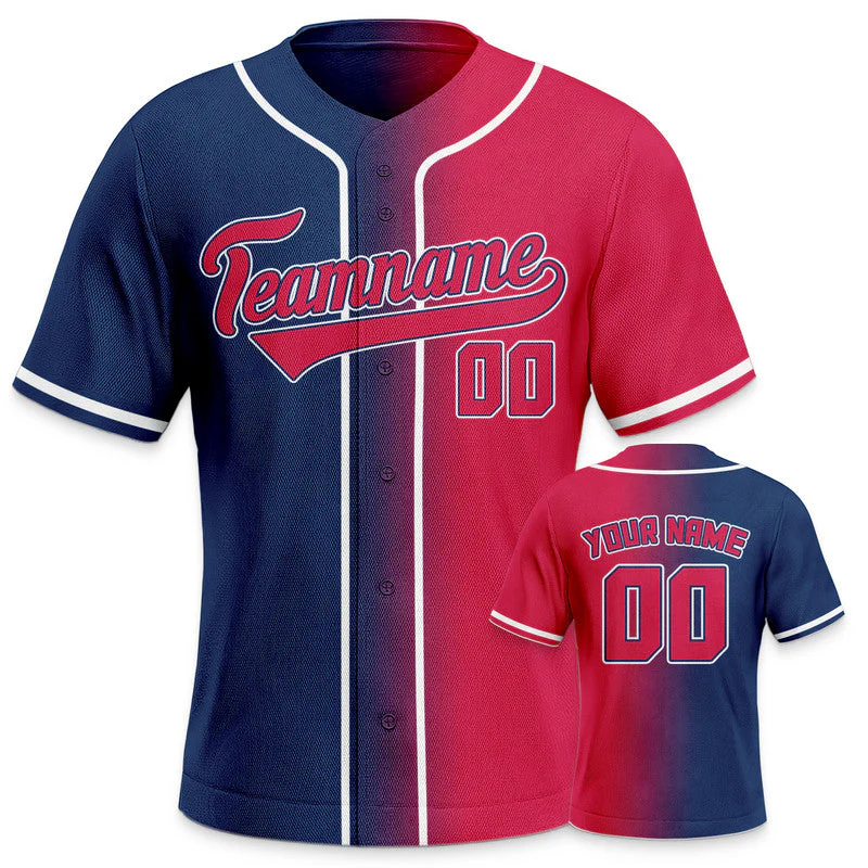Custom Royal Red-White Authentic Split Fashion Baseball Jersey