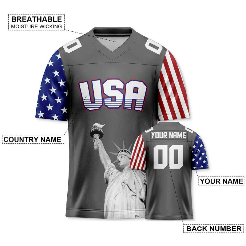 Custom Grey Statue of Liberty Football Uniform