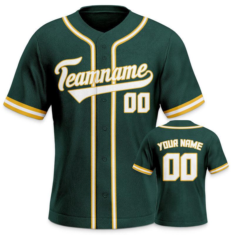 Custom Kelly Green Gold-White Authentic Baseball Jersey