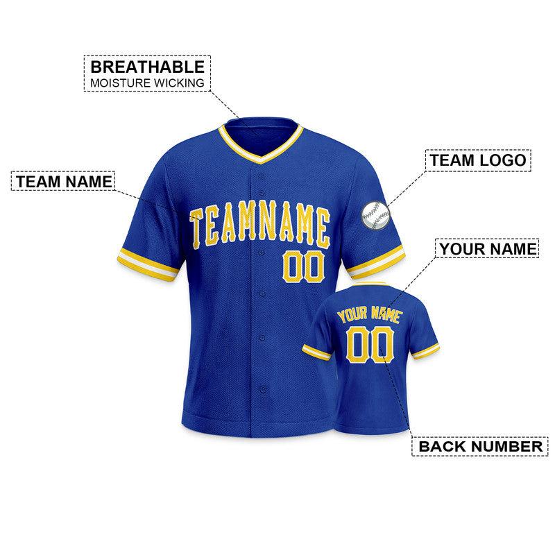 Custom Royal Gold-White Authentic Baseball Jersey-1