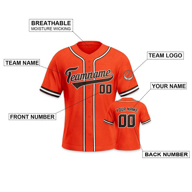 Custom Orange Brown-White Authentic Baseball Jersey