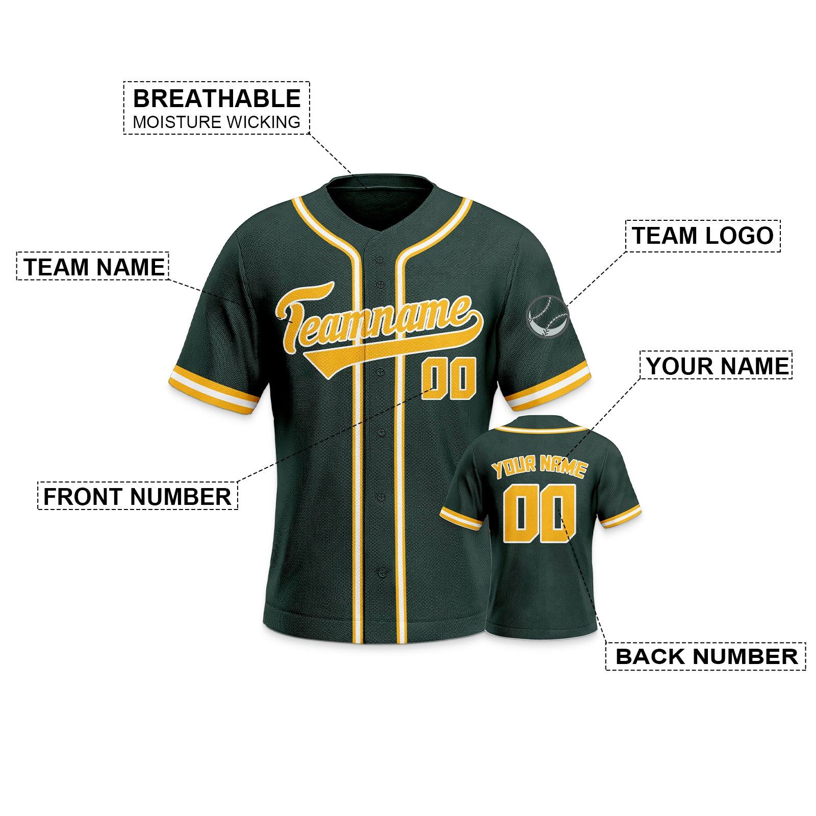 Custom Kelly Green Gold-White Authentic Classic Baseball Jersey