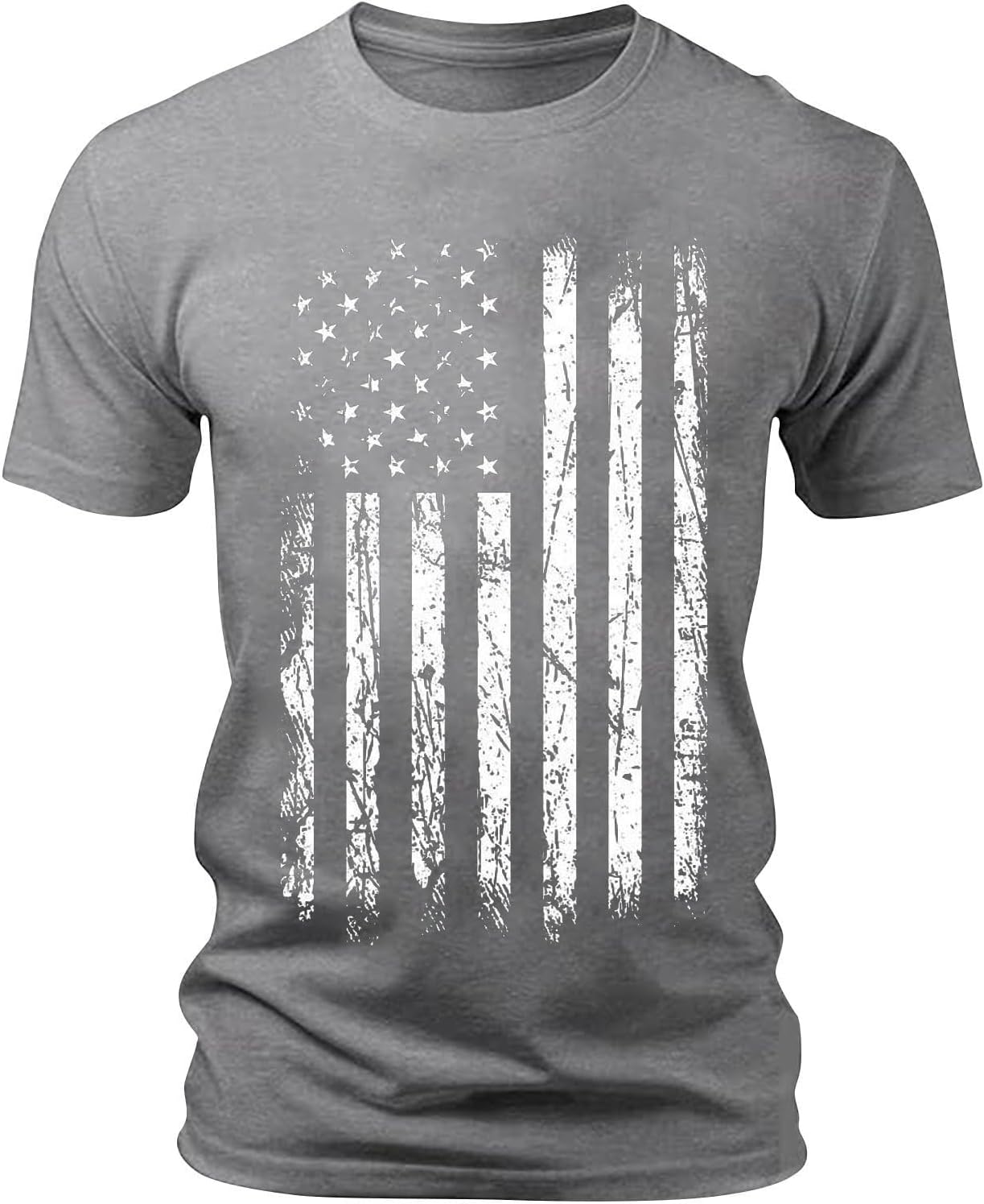 Crew Neck Short Sleeve T-Shirts Flag Graphic Tees