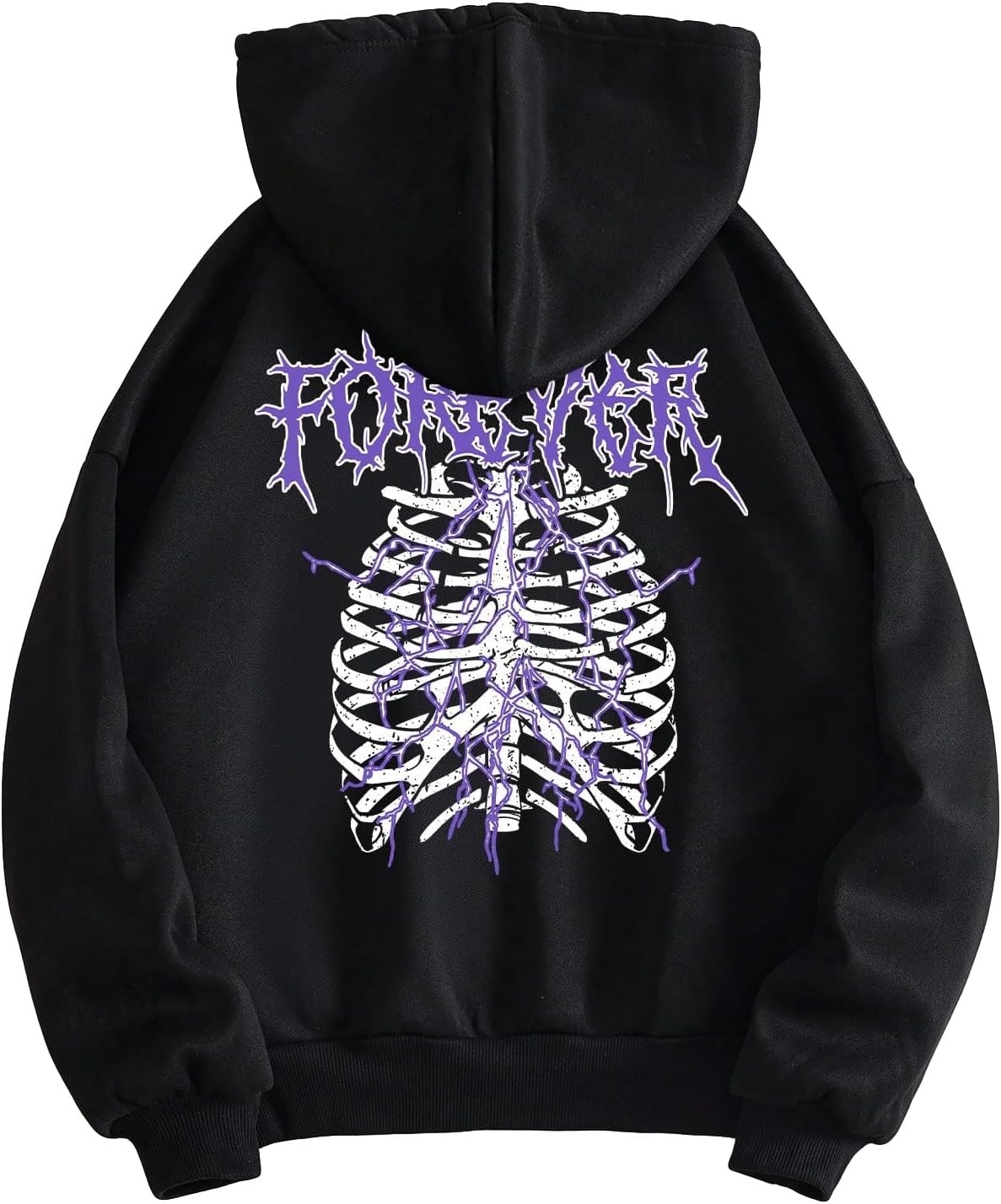 Women's Graphic Zip Up Skeleton Print Oversized Hoodie Sweatshirt with Pockets